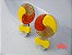 Bico de Pato (Par) Multicor - Coleção Lúdica Fita Flor Acessórios. (Pirulito: Amarelo, Laranja, Dourado) Glitter - Imagem 2