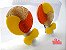 Bico de Pato (Par) Multicor - Coleção Lúdica Fita Flor Acessórios. (Pirulito: Amarelo, Laranja, Dourado) Glitter - Imagem 1