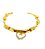 Pulseira feminina Pingente Coração Dourado Banhado Ouro 18k com ródio branco - Imagem 1