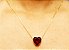 Colar feminino com pingente de coração rubi folheado a ouro 18k - Imagem 4