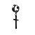 Brinco Argola Masculino Feminino Cruz Crucifixo Grande Preto Prata Aço Inox Antialégico - Imagem 1
