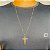 Cordão 70cm Longo Pingente Cruz Crucifixo Jesus Banhado Folheado a Ouro 18K - Imagem 1