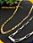 Corrente Cordão Masculino Tijolinho Elo Quadrado Cartier Prata Dourado 60cm 4mm Aço Inox - Imagem 4