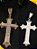 Pingente Masculino Prata Dourado Cruz Crucifixo Pa Nosso Aço - Imagem 2