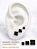 Kit Trio Brinco Feminino Prata 925 Zircônia Quadrada Preta 3mm\ 4mm\ 5mm - Imagem 2