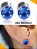 Kit Brinco Pressão Magnético Ímã Masculino Feminino Azul Cristal 4mm Aço Inox - Imagem 4