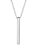 Cordão Colar 50cm Feminino Masculino Pingente Retangular Palito Barra 3D Pendulo Prata Aço Inox - Imagem 7
