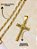 Corrente Cordão Tijolinho Elo Quadrado 6mm 60cm Prata Dourado Pingente Cruz Grossa Aço Inox - Imagem 7
