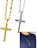 Corrente Cordão Tijolinho Elo Quadrado 6mm 60cm Prata Dourado Pingente Cruz Grossa Aço Inox - Imagem 1