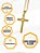 Corrente Cordão Masculino Grumet 3mm 70cm Prata Dourado Pingente Cruz Grossa Aço Inox - Imagem 4