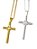 Corrente Cordão Masculino Grumet 3mm 70cm Prata Dourado Pingente Cruz Grossa Aço Inox - Imagem 8