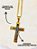 Corrente Cordão Masculino 70cm Dourado Pingente Cruz Oração Pai Nosso Preto Aço Inox Prova D'Água - Imagem 4