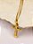 Corrente Cordão Masculino 70cm Dourado Pingente Cruz Oração Pai Nosso Aço Inox Prova D'Água - Imagem 2