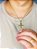 Cordão Corrente 50cm Pingente Cruz Crucifixo Oração Pai Nosso Prata Dourado Aço Inox - Imagem 6