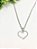 Conjunto Colar e Brinco Feminino 45cm Coracão Vazado Craquelado Prata Minimalista Básico Aço Inox - Imagem 7