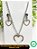 Conjunto Colar e Brinco Feminino 45cm Coracão Vazado Borda Grossa Prata Minimalista Básico Aço Inox - Imagem 5
