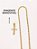 Cordão Masculino 70cm Longo Elo Baiano Pingente Cruz Pequena Dourado Aço Inox - Imagem 8