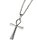 Cordão Masculino 60cm Elo Baino Pingente Cruz Egípcia Prata Aço Inox - Imagem 8