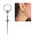 Brinco Argola Masculino Feminino Pingente Espada Adaga Gótico Medieval Prata Aço Inox Egirl Dark - Imagem 1