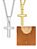Colar Cordão 50cm Feminino Masculino Pingente Cruz Vazada Prata Dourado Aço Inox A Prova D'Água - Imagem 1