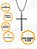 Corrente Cordão 70cm Crucifixo Escama Cobra Prata Rock Aço Inox Gótico Cruz Masculino - Imagem 7