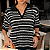 Blusa Bahamas em Tricô com Manga Curta Preto+Branco - Imagem 1