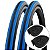 Kit 2 Pneus Cadeira de Rodas Schwalbe Active Rightrun 24x1 (25-540) e 2 Câmaras Primo Preto/azul - Imagem 1