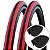 Kit 2 Pneus Cadeira de Rodas Schwalbe Active Rightrun 24x1 (25-540) e 2 Câmaras Primo Preto/vermelho - Imagem 1