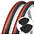 Pneus Cadeira de Rodas WD 25x1 (23-559) Arame - Par Preto/Vermelho com Câmaras - Imagem 1
