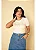 Blusa De Viscolycra Com Bordado Amarelo Floral Hadaza - Imagem 2