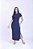Vestido Fátima Confeccionado em Malha Canelada Azul - Hapuk - Imagem 1