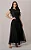 Vestido Longo com Drapeado no Tule Aurora Preto - Tata Martello - Imagem 1