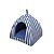Cabana Para Cachorro Woof Classic Listrado Azul - Imagem 1