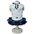 Conjunto de Roupa para Cachorro Blusa Tricoline Branca e Saia Jeans - Imagem 1