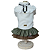 Conjunto de Roupa para Cachorro Blusa Tricoline Branca e Saia Verde - Imagem 1
