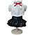 Conjunto de Roupa para Cachorro Blusa Tricoline Coração e Saia Preta - Imagem 1