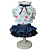 Conjunto de Roupa para Cachorro Blusa Tricoline Corações e Saia Jeans - Imagem 1