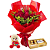 Buquê de 6 Rosas com Ferrero Rocher 8 Bombons e Urso de Pelúcia - Imagem 1