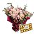 Buquê Luxo com 20 Rosas Cor de Rosa com Ferrero Rocher - Imagem 1