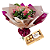 Buquê de 4 Rosas Cor de Rosa com Ferrero Rocher - Imagem 1
