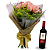 Buquê Rustic Luxury 15 Rosas Cor de Rosa com Vinho - Imagem 1