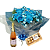 Buquê Encanto Azul – 12 Rosas Azuis com Espumante Moscatel Rosé e chocolate Ferrero Rocher com 8 bombons - Imagem 1
