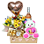 Doce Amor – Bandeja com Vinho, Pelúcia e Rosas - Imagem 1