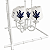 Lustre gaiola off white com cúpulas bordadas coral azul - Imagem 2