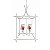 Lustre gaiola off white com cúpulas bordadas coral vermelho - Imagem 1