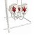 Lustre gaiola off white com cúpulas bordadas coral vermelho - Imagem 2