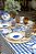 Prato sobremesa branco com desenho coral azul e borda betume - Imagem 3