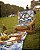 Cesta de picnic Bordeaux toile azul - Imagem 3