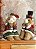 Casal de ursinhos de Natal com casaco xadrez e cartola (26 cm) - Imagem 1