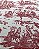 Toalha de mesa toile de jouy vermelho com babado xadrez vermelho 2,45x1,70 total - Imagem 5